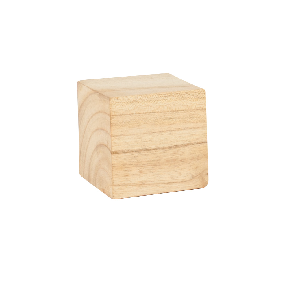 Support de présentation en bois naturel 8 x 8 x H 3,5cm