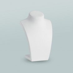 Buste arrondi gainé synthétique aspect lisse blanc H 9cm
