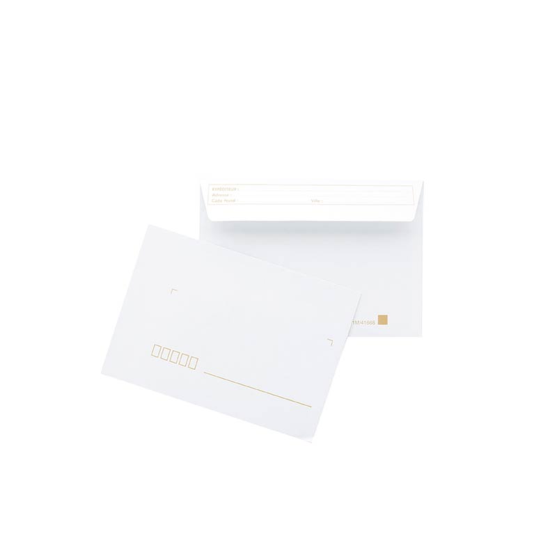 Enveloppes blanches pré-casées 80g, 11,4 x 16,2cm (x50)