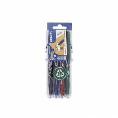 Pack de 4 stylos effaçables FriXion Ball bleu/noir/rouge/vert