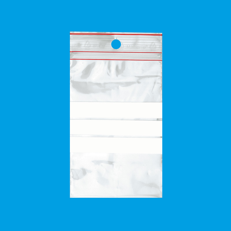 Sachets plastique Minigrip® à bandes blanches 60 microns, 4 x 6cm (x100)