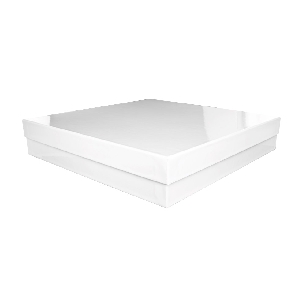 Boîte carton blanc brillant 27 x 27 x H 5cm