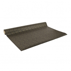 Papier cadeau mat noir Végétal volute doré métallisé 0,70 x 25m, 80g