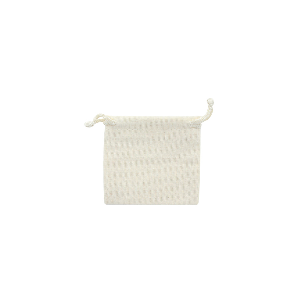 Bourses 100% coton avec cordelettes coton beige clair 7 x 7cm