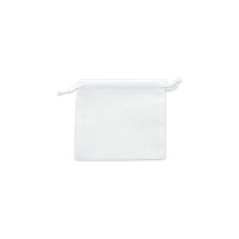 Bourses 100% coton avec cordelettes coton blanc 11 x 10 cm