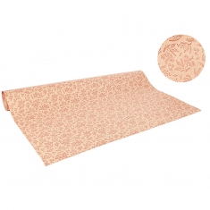 Papier cadeau kraft recyclé imprimé fleurs rouges métallisées 0,70 x 25m, 70g