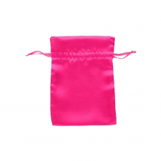 Bourses satin synthétique rose fuchsia 12 x 13 cm