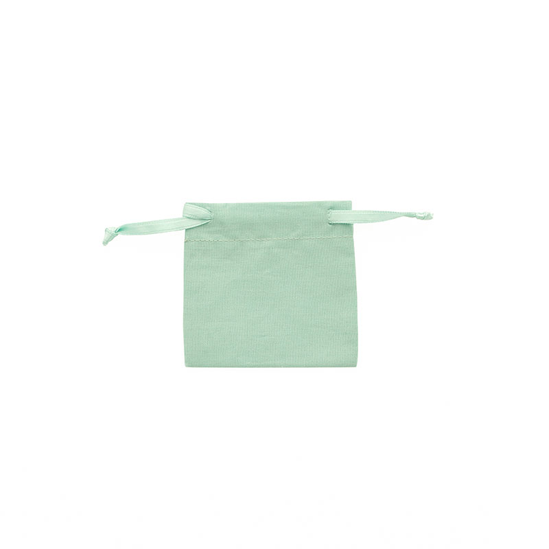 Bourses 100% coton avec rubans satin vert sauge 7 x 7cm