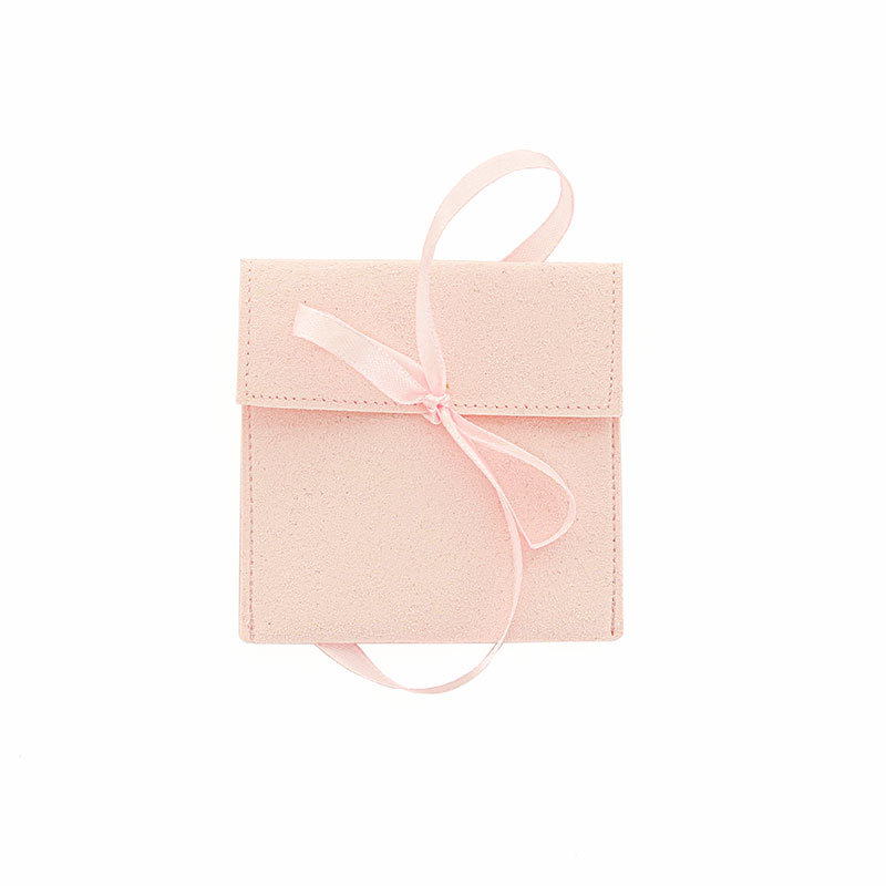 Bourses microfibre rose clair 8 x 8cm