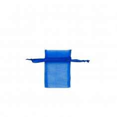 Bourses voile organdi synthétique bleu, 7 x 7cm