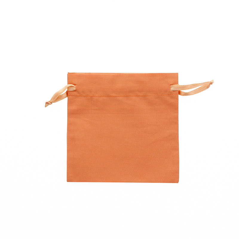 Bourses 100% coton avec rubans satin terracotta 11 x 10cm