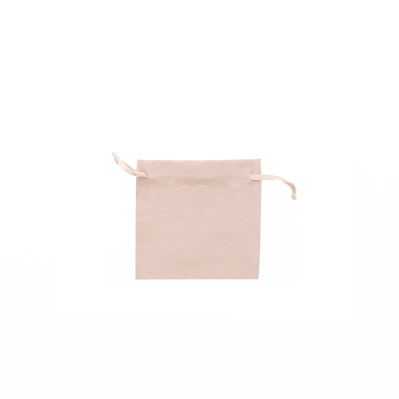 Bourses 100% coton avec rubans satin vieux rose 7 x 7cm