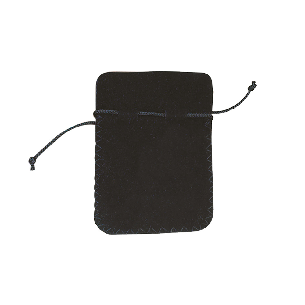 Bourses feutrine synthétique noire - 12 x 14 cm