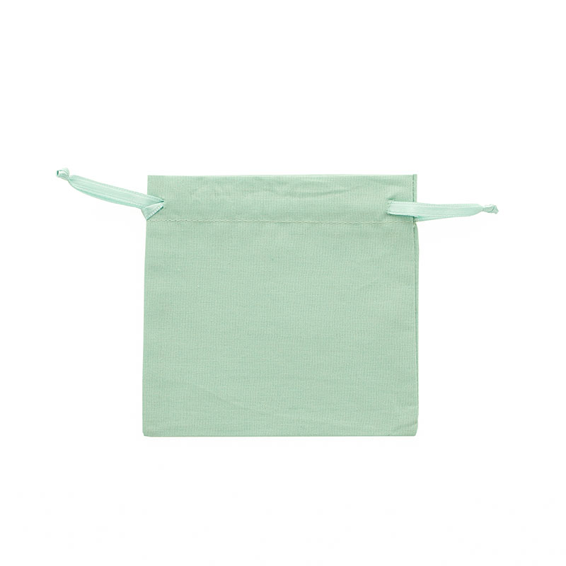 Bourses 100% coton avec rubans satin vert sauge 11 x 10cm