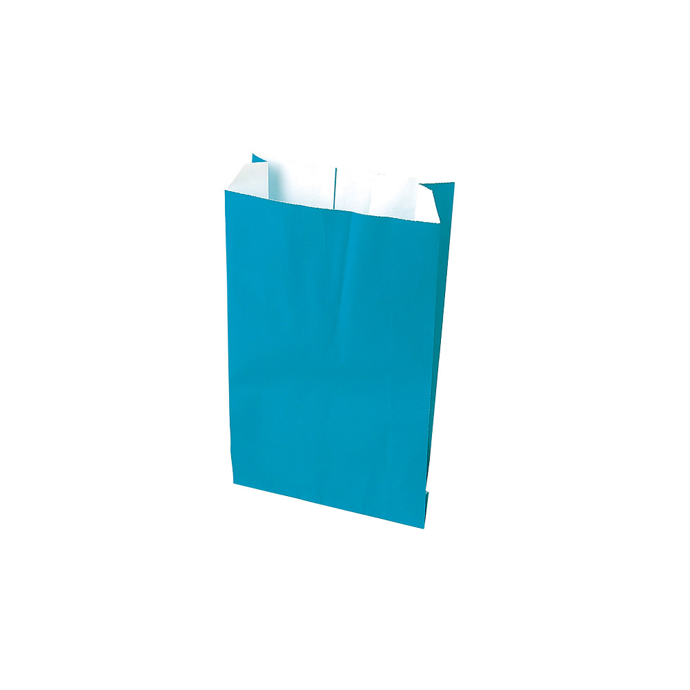Sachets cadeau bleu turquoise brillant, 7 x 12cm, 80g (x250)