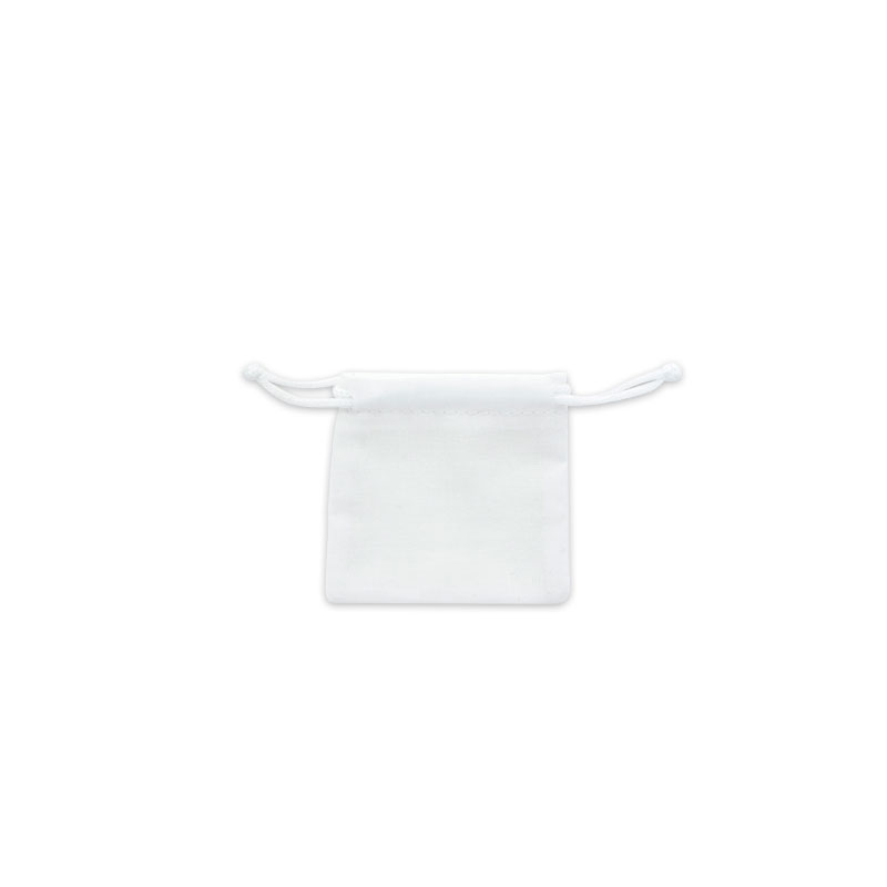 Bourses 100% coton avec cordelettes coton blanc 7 x 7 cm