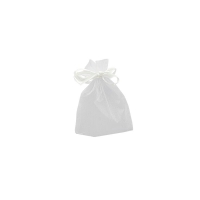 Bourses voile organdi synthetique blanc, 9 x 9 cm