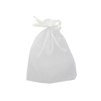 Bourses voile organdi synthetique blanc, 15 x 17 cm