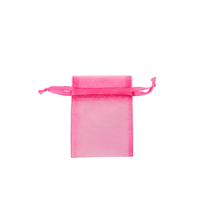 Bourses voile organdi synthetique fuchsia, 9 x 9 cm