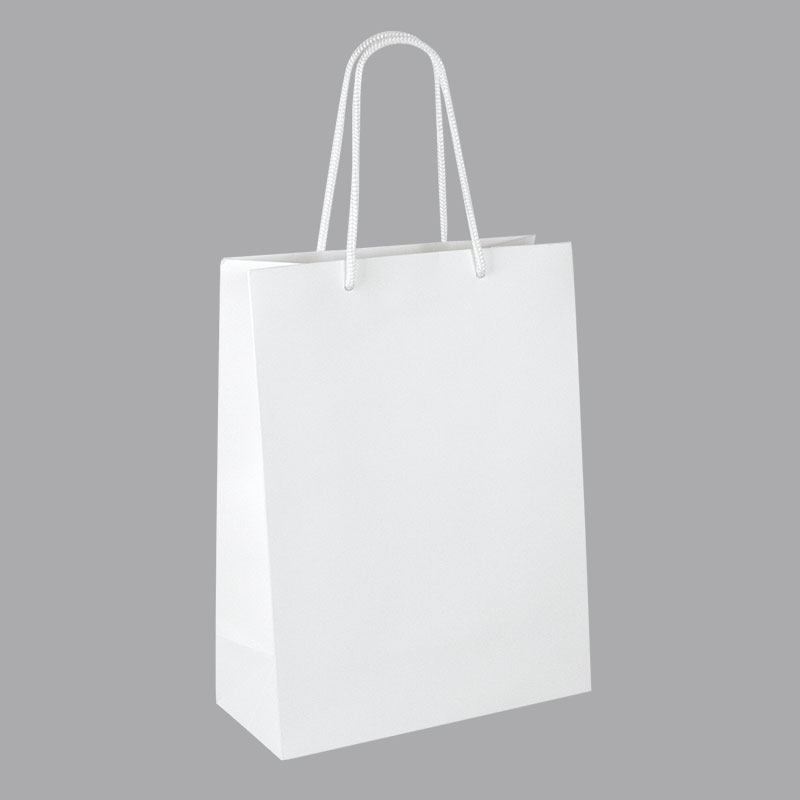 Sacs papier mat blanc 27 x 12 x H 37 cm, 190 g