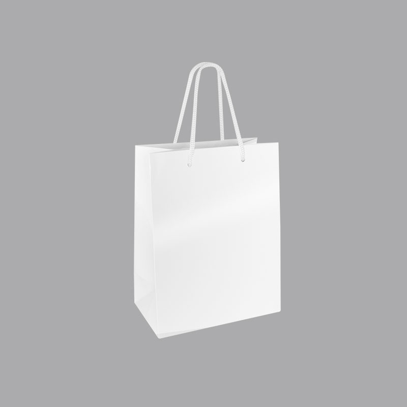 Sacs papier brillant blanc 18 x 10 x H 22,7 cm, 190 g