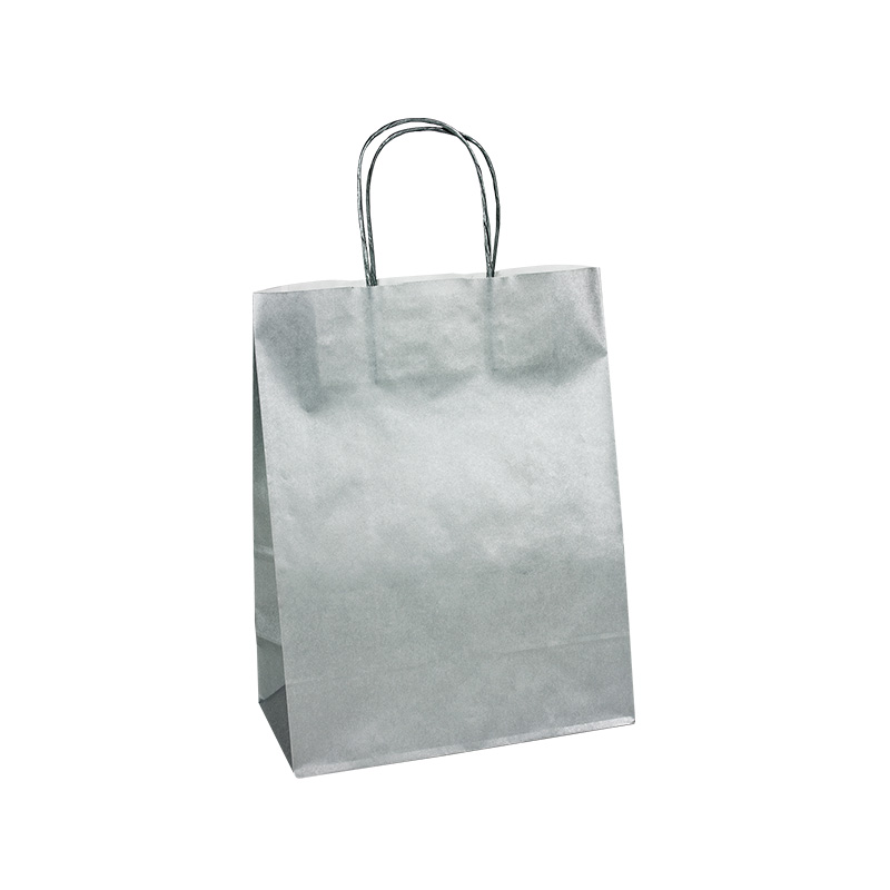 Sacs papier kraft couleur argent 23 x 12 x H 30 cm, 90 g