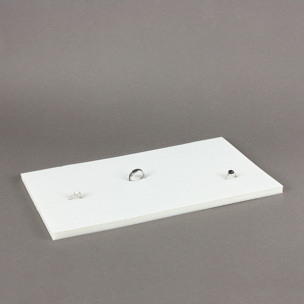 Intérieur mousse synthétique blanc pour 72 bagues avec fente 36 x 20cm