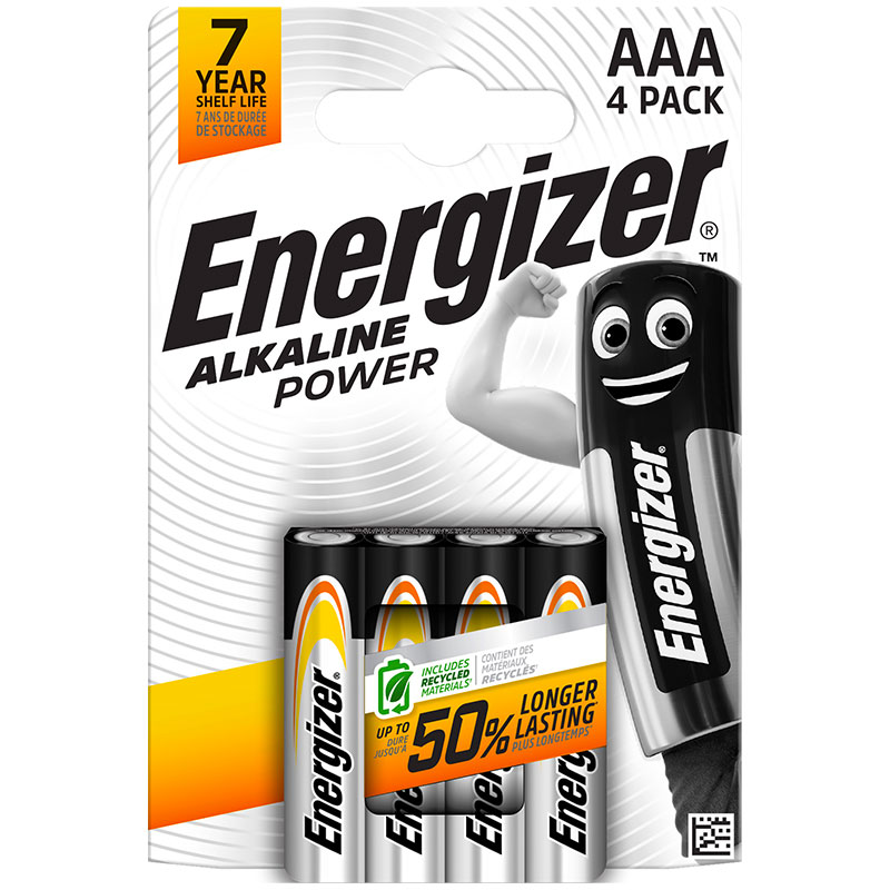 Piles alcalines Power AAA LR03 Energizer - Blister (x4)