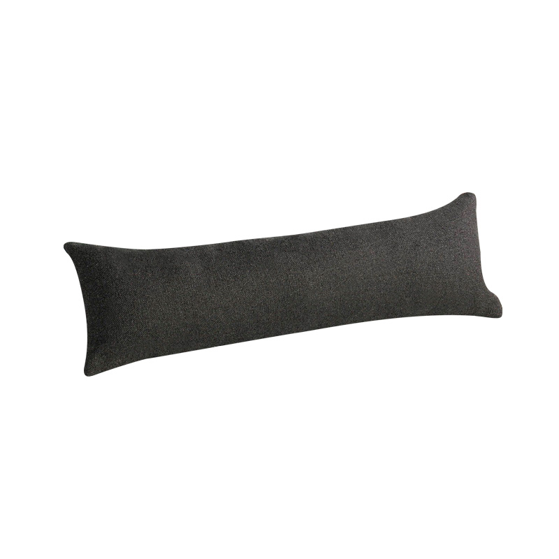 Coussin avec support gainé tissu lin et coton, noir