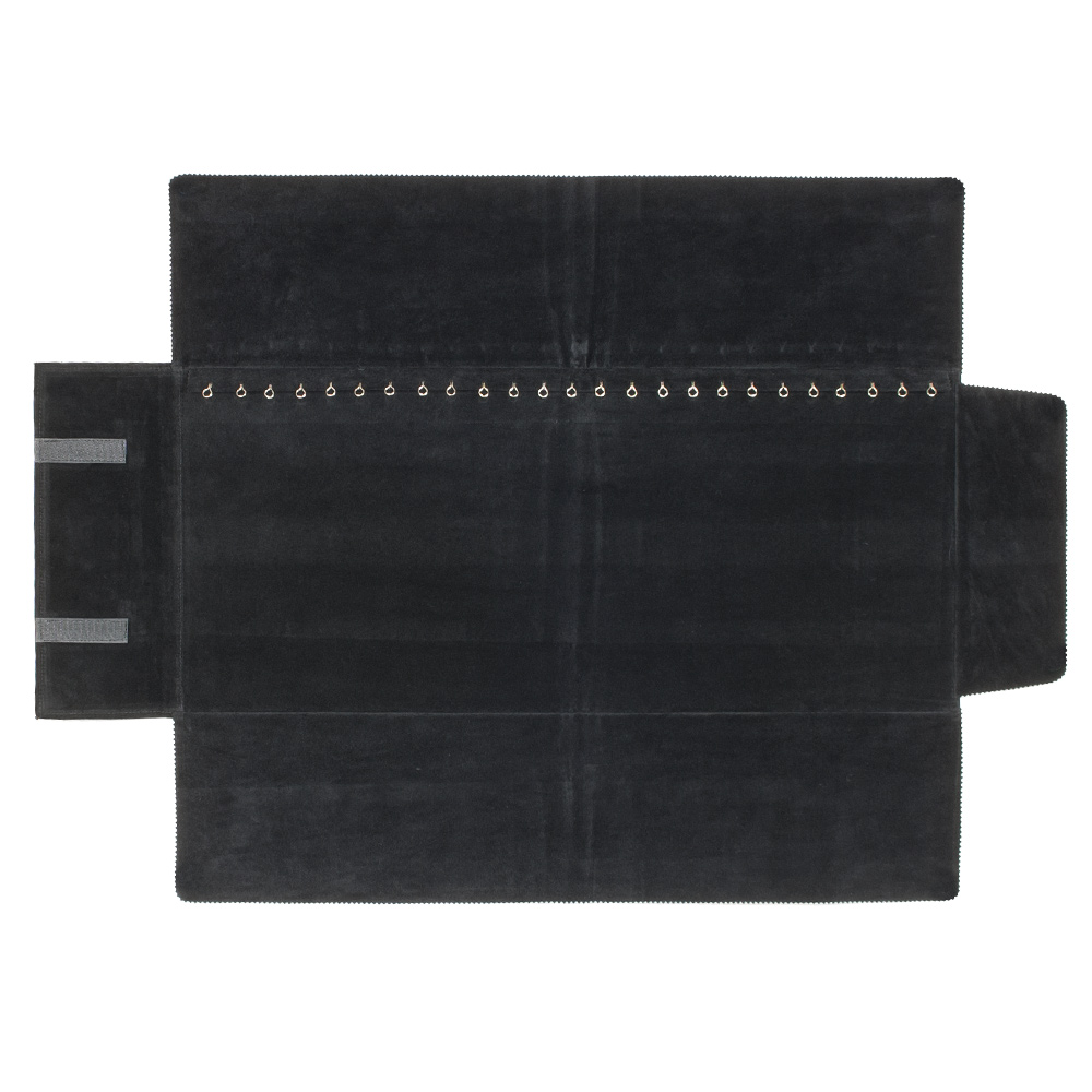 Trousse noire suédine coton et synthétique mélangés - 25 chaînes/bracelets
