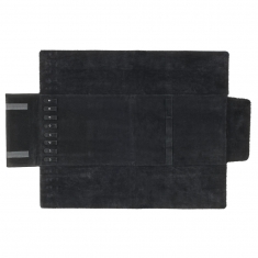Trousse noire en suédine coton et synthétique mélangés - 8 colliers/sautoirs