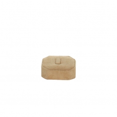 Plot bague avec languette gainé suédine synthétique, camel H 2,5cm