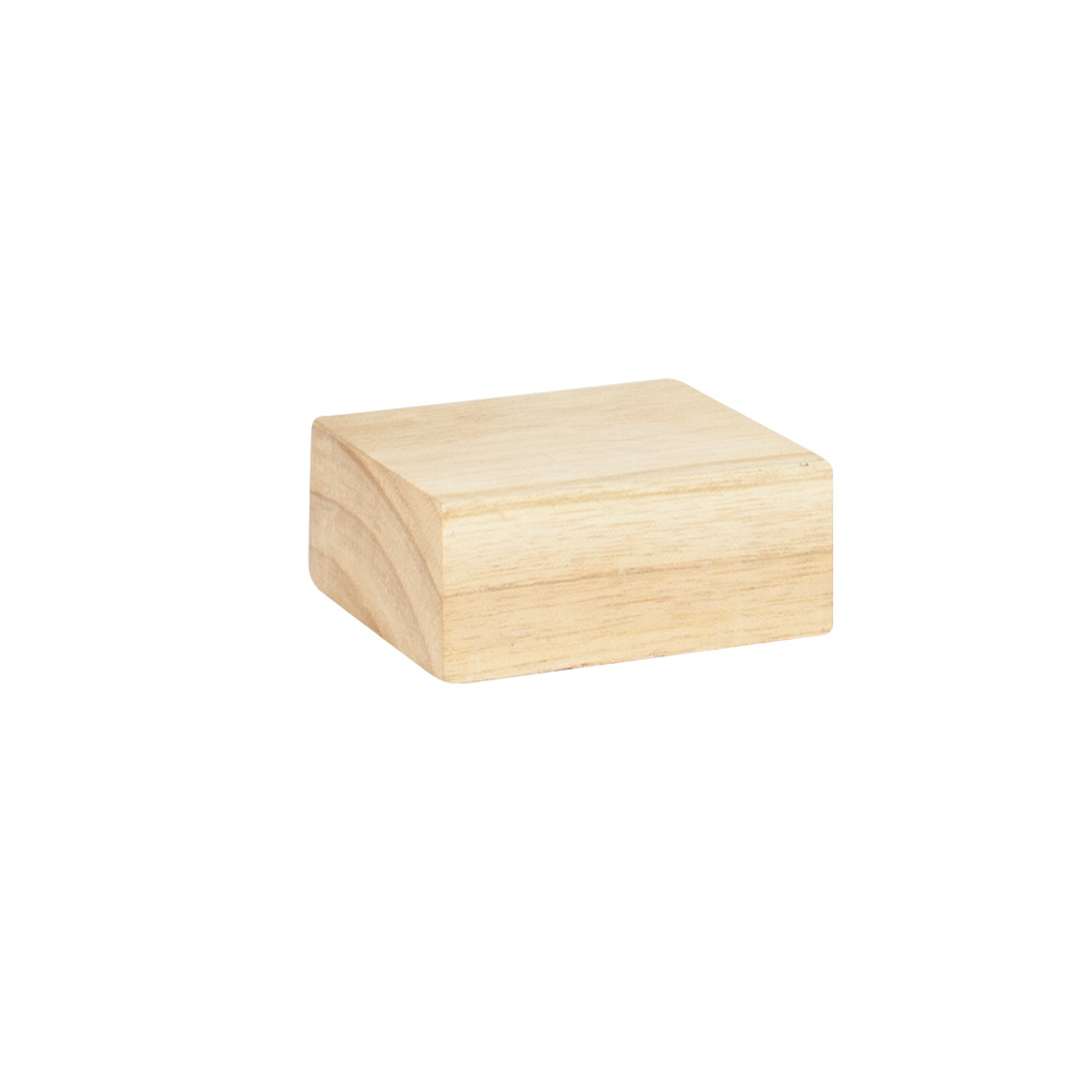 Support de présentation en bois naturel 8 x 8 x H 3,5cm