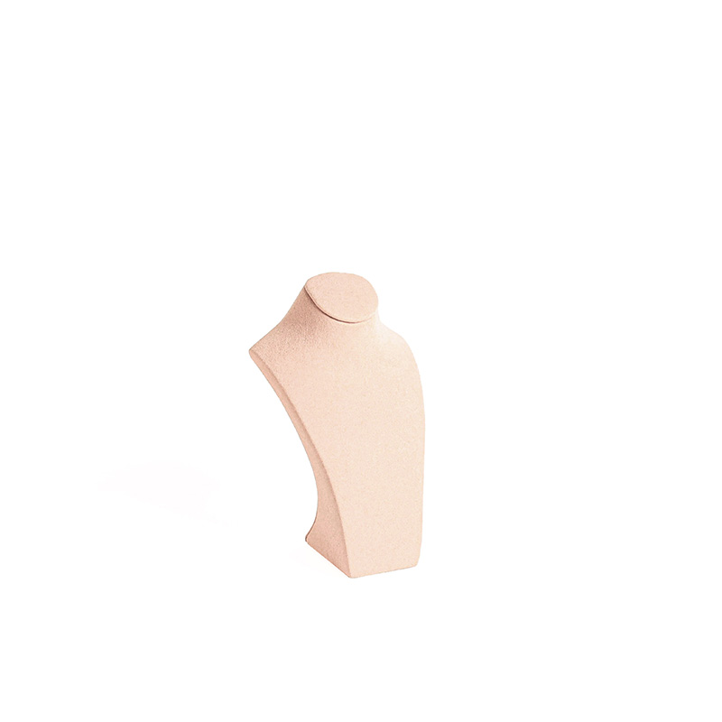 Buste gainé suédine synthétique rose poudré H 16cm