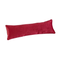 Coussin long bordeaux gainé velours synthétique avec support 8 x 25cm