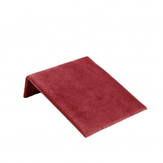 Présentoir colliers incliné gainé velours synthétique bordeaux 10x12cm