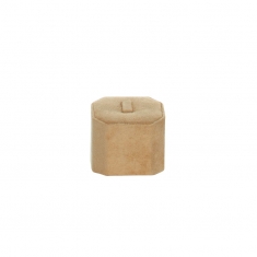 Plot bague avec languette gainé suédine synthétique, camel H 5cm