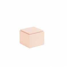 Support de présentation gainé suédine synthétique rose poudré 8 x 8 x H 6,6cm