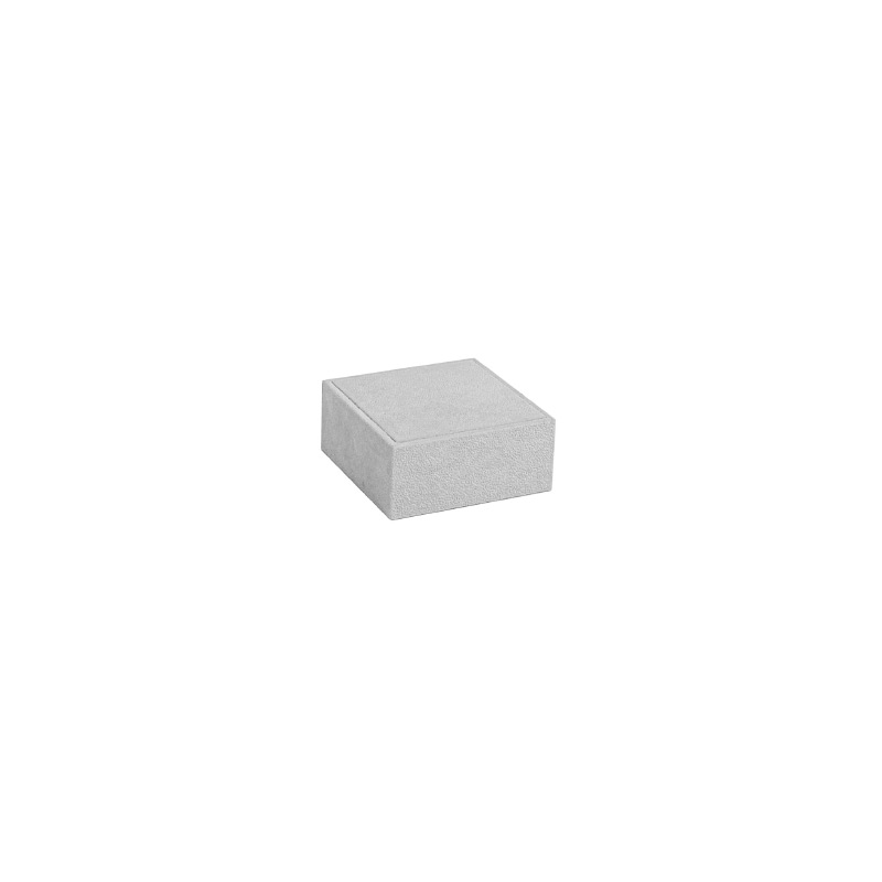 Support de présentation gainé suédine synthétique gris clair - 9 x 9 x H 4cm