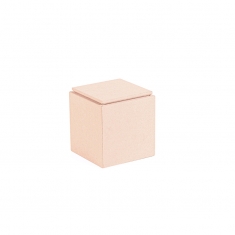 Support de présentation gainé suédine synthétique rose poudré 8 x 8 x H 8,6cm