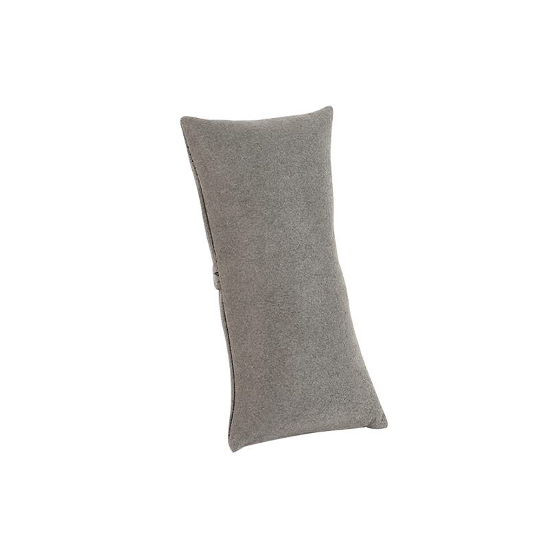 Coussin avec support de présentation en microfibre gris anthracite 8 x 16cm