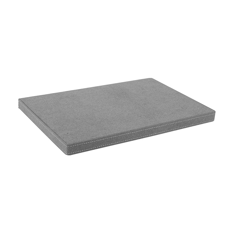 Plateau de présentation microfibre et bois (MDF) gris anthracite - 30 x 20 x H 2cm