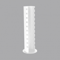 Présentoir tube 10 bracelets PMMA blanc , diam. 6,5cm