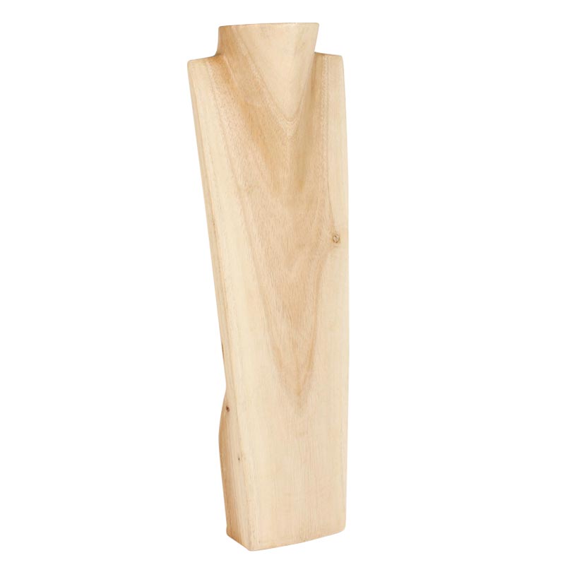 Buste en bois naturel pour collier H 20cm