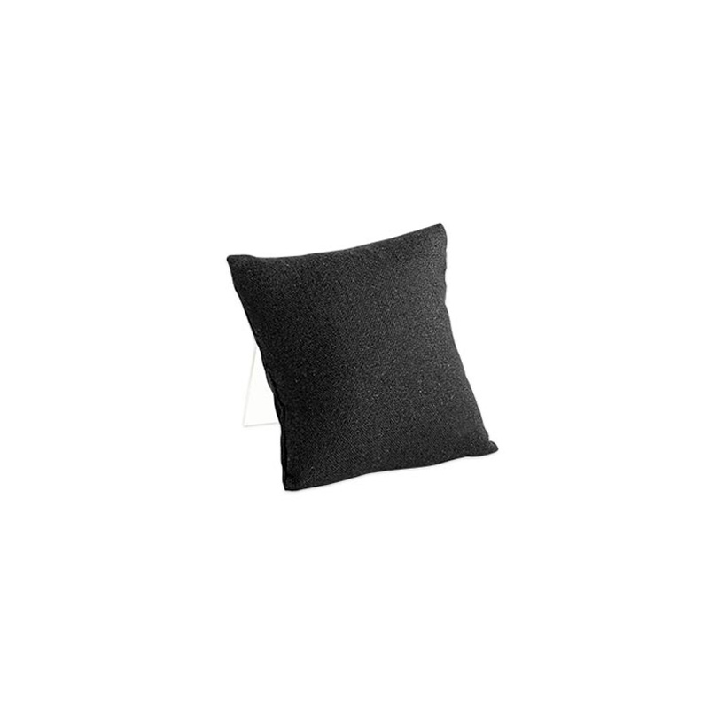 Coussin avec support gainé tissu lin et coton, noir