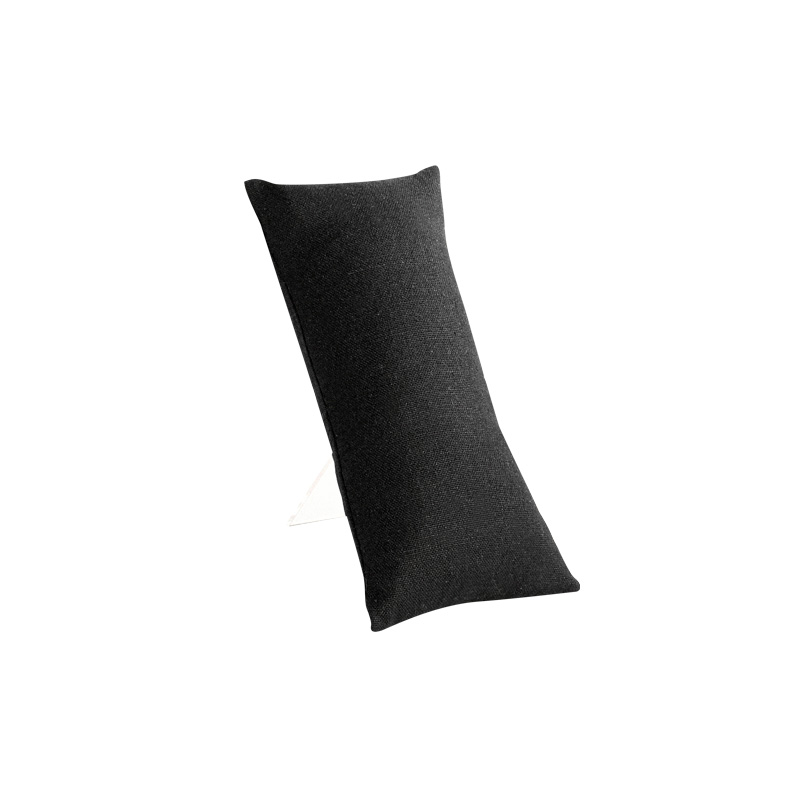 Coussin avec support gainé tissu lin et coton, noir