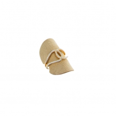 Pastilles double-face pour bague gainé suédine synthétique, camel diam. 3,5cm (x10)