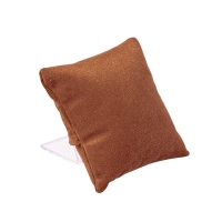 Coussin avec support gainé synthétique aspect velours, terracotta