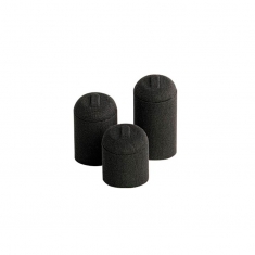 Set de 3 plots pour bague gainé tissu lin et coton, noir - H 4,5-6-8cm