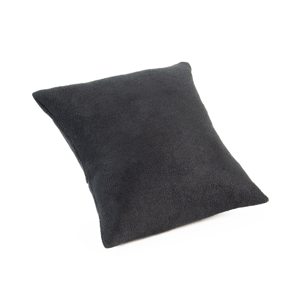 Coussin avec support en gainé synthétique aspect suédine noire